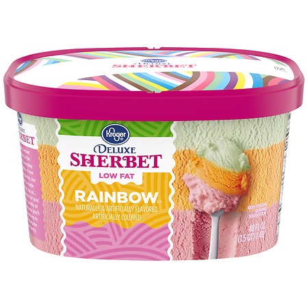 Kroger Deluxe Low Fat Rainbow Sherbet - 48.0 fl oz