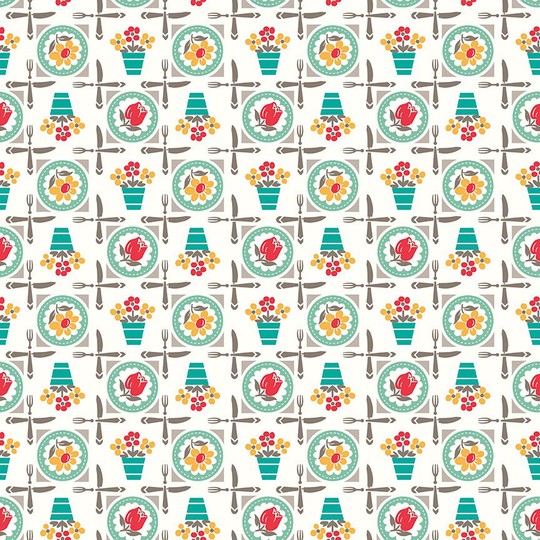 Cook Book Luncheon Fabric Yardage | Designed By Lori Holt For Riley Blake C11755-Seaglass