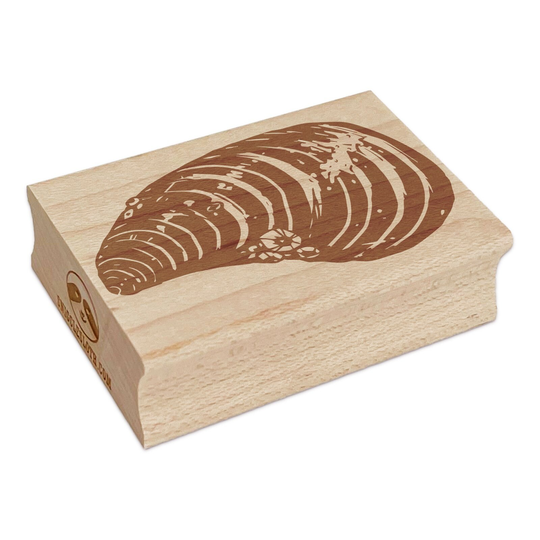 Mussel Bivalve Shellfish Seafood Shell Rectangle Rubber Stamp For Stamping Crafting