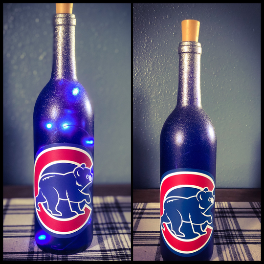 Cubs Light Up Wine Bottle