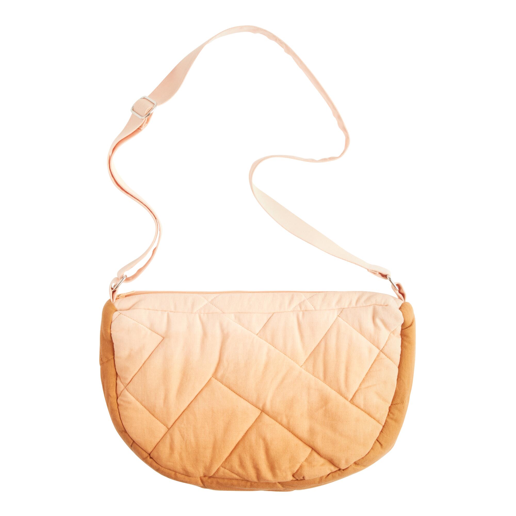 Warm Ombre Tie Dye Puffer Crossbody Bag: Pink by World Market