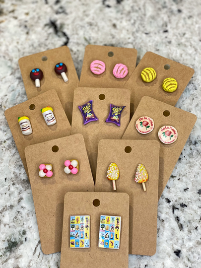 Mexican Earrings - Elote Concha Loteria Mazapán Bread Candy Ramen Noodles- Takis Clay