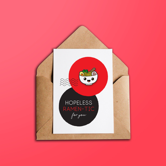 Hopeless Ramentic - Enamel Pin Greeting Card 4" X 6" Love