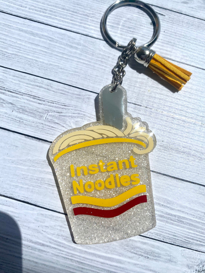 Instant Noodles Keychain, Ramen Keyring, Food