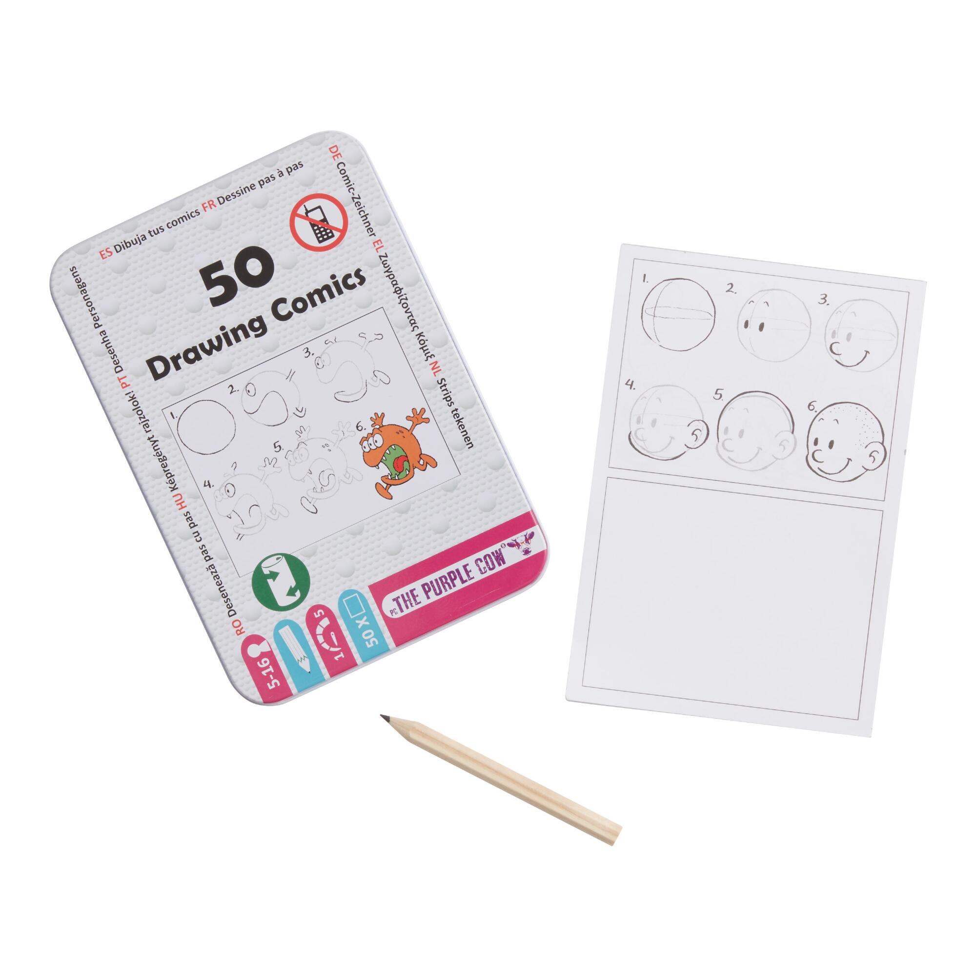 The Purple Cow Drawing Comics Travel Set: White - Metal by World Market