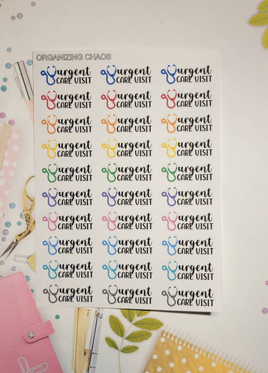 Urgent Care Planner Stickers, Visit