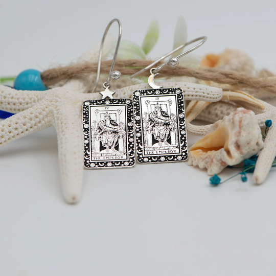Tarot Card Earrings The Emperor Gold Silver Jewelry Gifts Magical Mystical Gift For Her Mom By Uluer