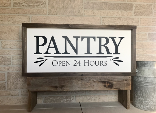 Pantry Sign, Framed Wooden Kitchen Wall Decor