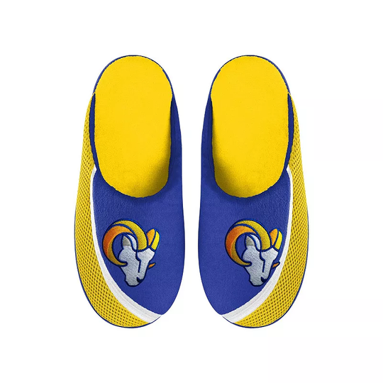 Men's FOCO Los Angeles Rams Big Logo Color Edge Slippers, Size: XL, Yellow