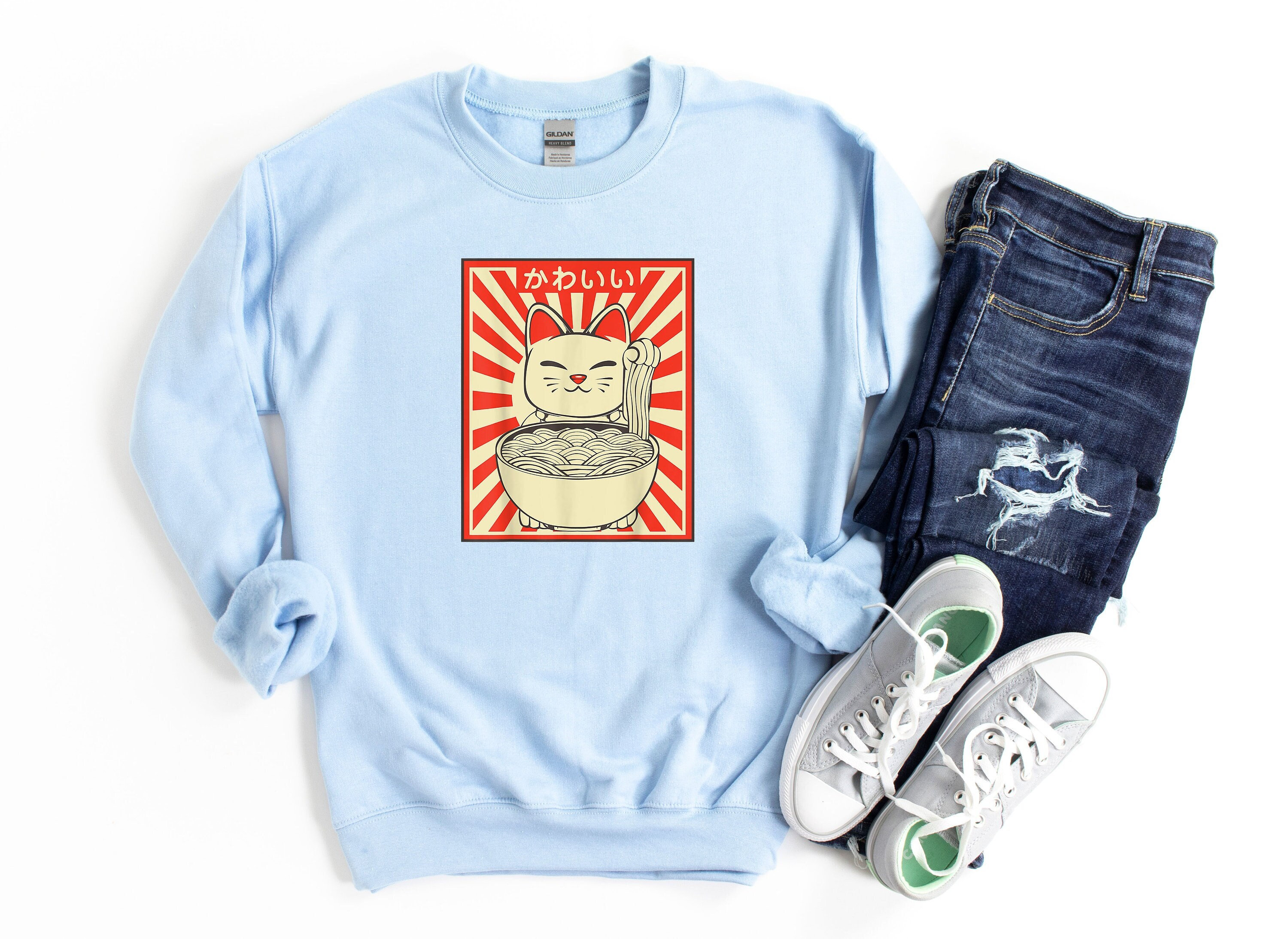 Powered By Ramen, Ramen Sweatshirt, Japan Anime Birthday Present Foodie Soup Japan, Japanese Noodles, Queen