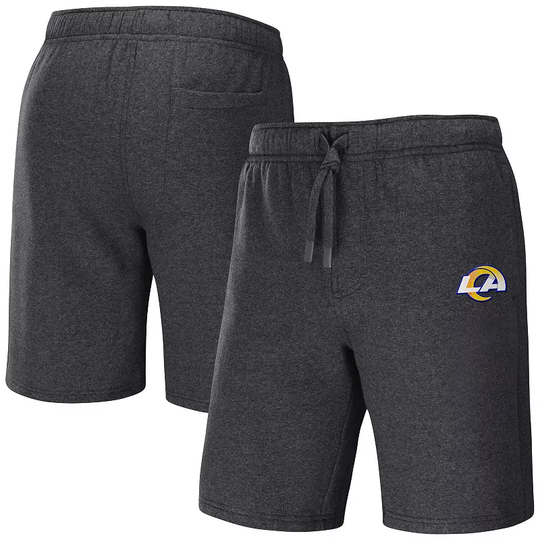Men's NFL x Darius Rucker Collection by Fanatics Heather Charcoal Los Angeles Rams Logo Shorts, Size: Large, Grey