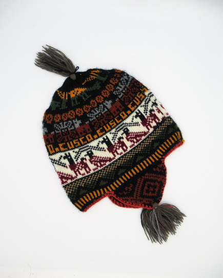Adults Alpaca Blend Andean Chullo Hat With Ear Flaps/Unisex Peruvian