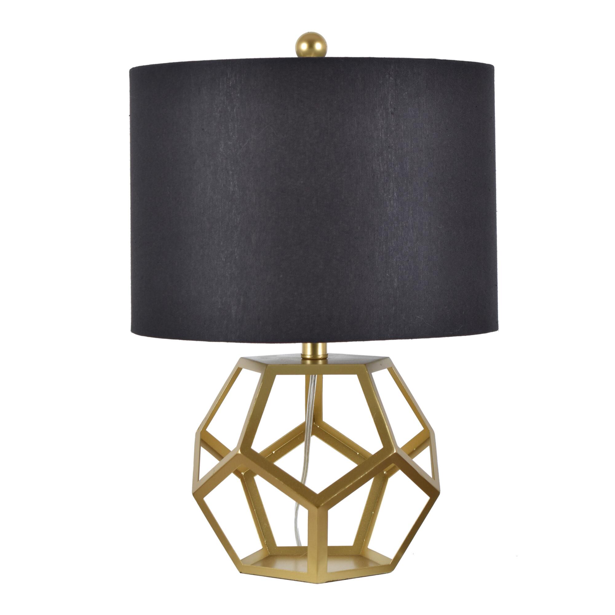 Glass and Gold Geometric Orb Florian Table Lamp: Black/Gold by World Market