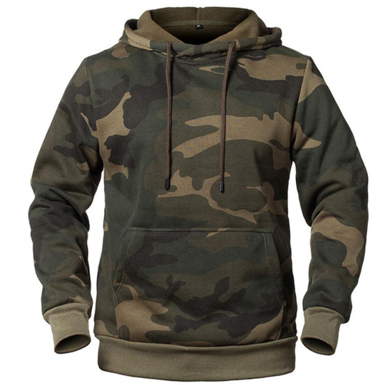 Men's Solid Pullover Hoodies, Sports Soft Blend Fleece Hooded Sweatshirts - COLOR 1, Large