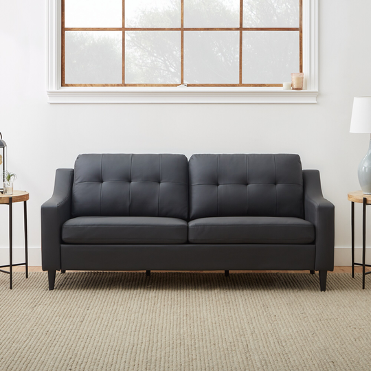 Brookside Ellen Modern Charcoal Polyester/Blend Sofa in Gray | BS0008SOF00FK