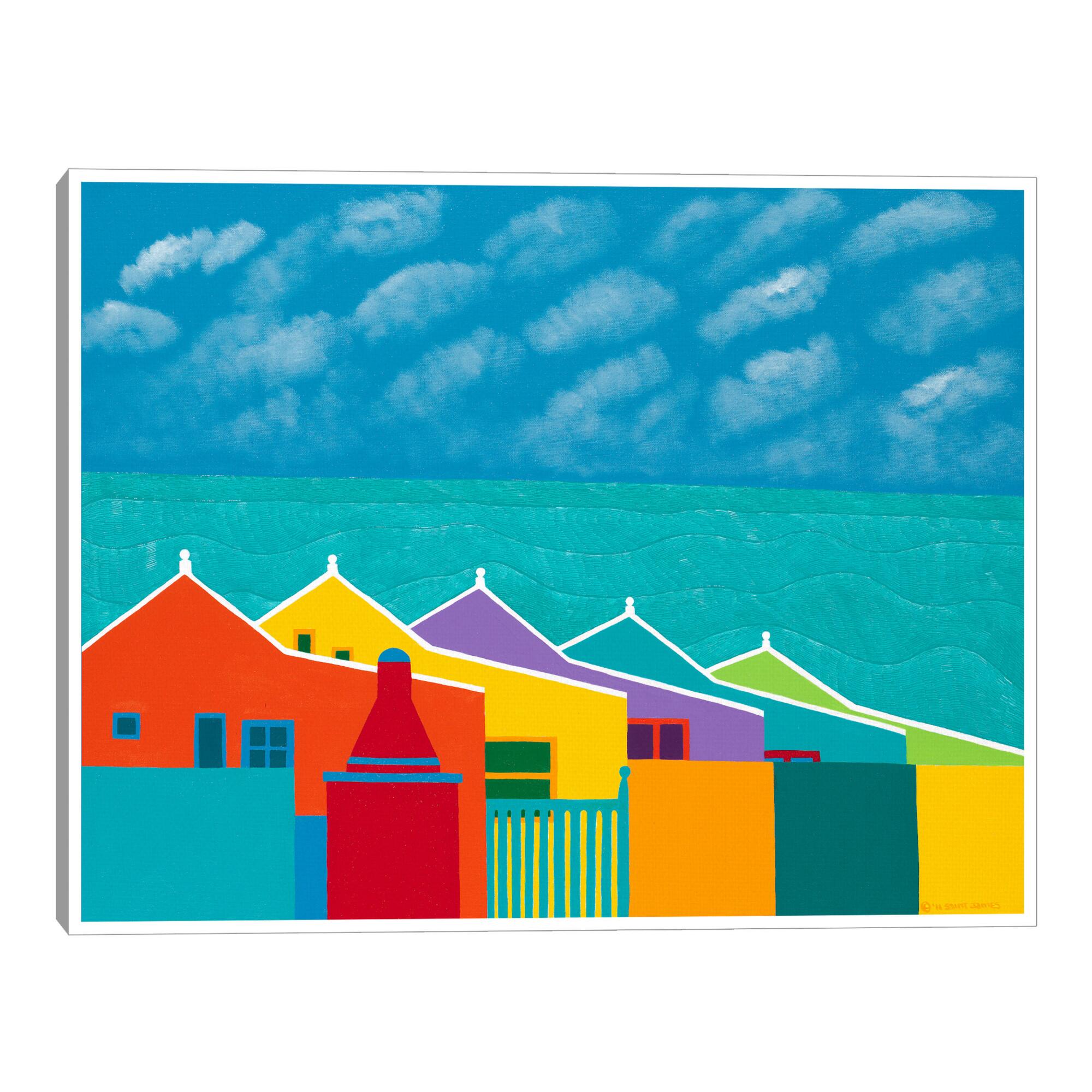 Aruba Fantasy by Synthia SAINT JAMES Framed Canvas Wall Art: Blue/Multi by World Market