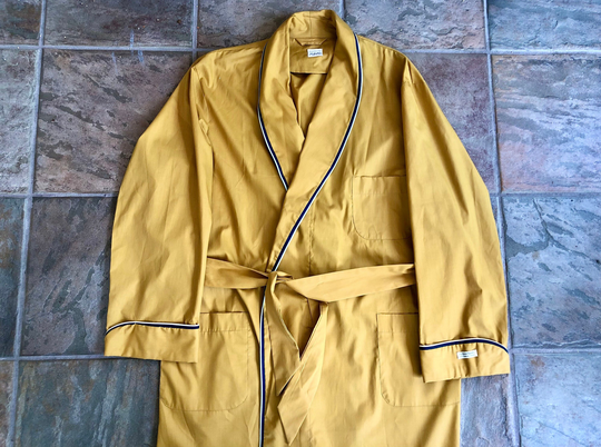 Deadstock 1960S Gold Dacron Cotton Blend Robe | Large John Wanamaker's Ivy League Trad Nos