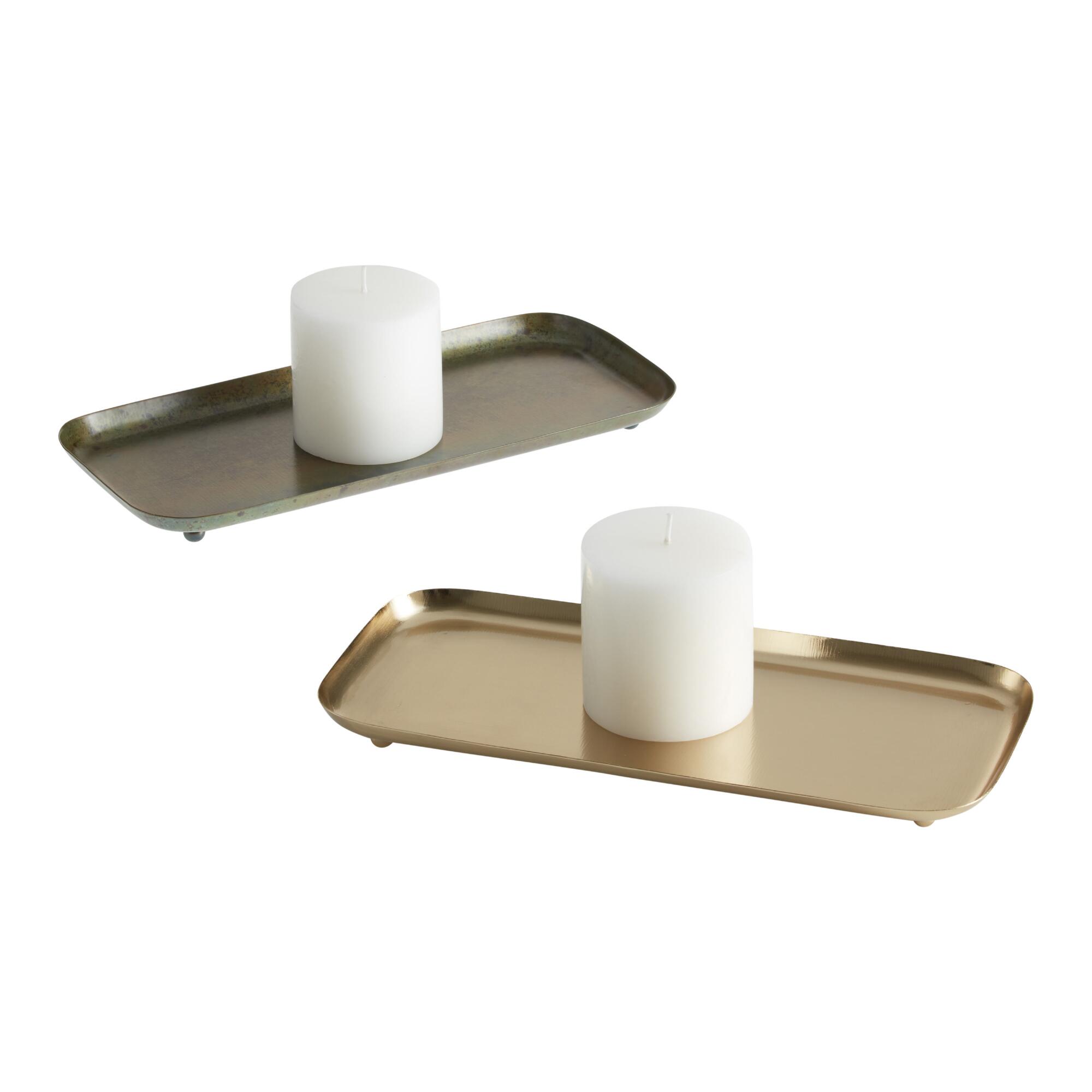 Reactive Metal Candle Plates Set of 2: Metallic by World Market