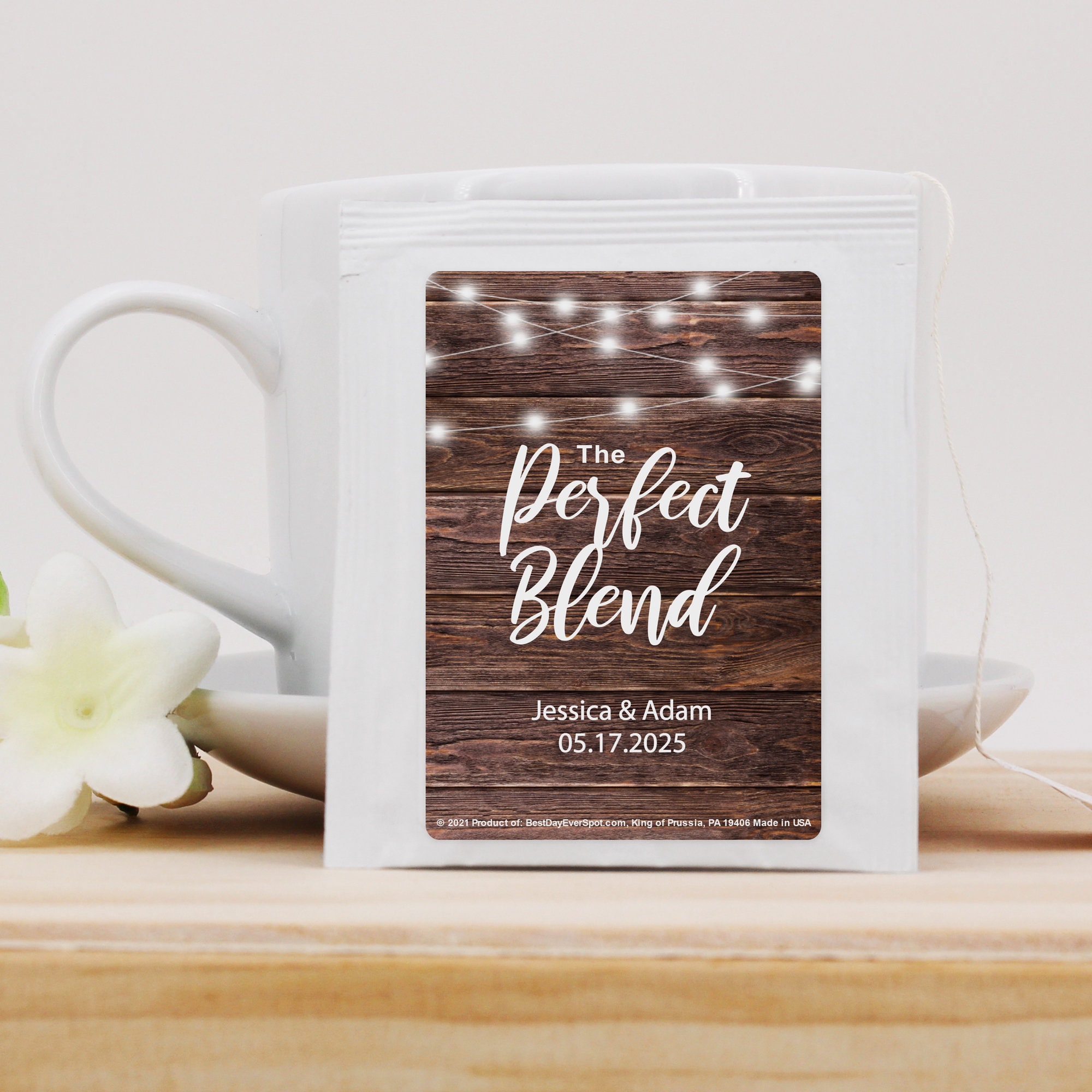 Firefly Wedding Favors, Perfect Blend Bridal Shower Tea Party Favor, Rustic Favors - Set Of 30