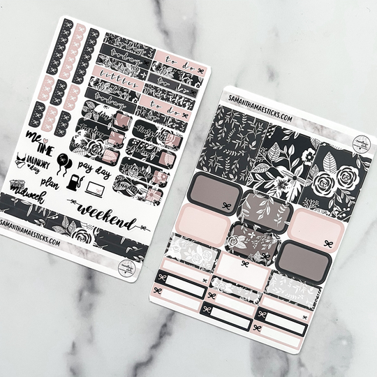 Neutral Mauve | 2 Pages Vertical Mini Kit Erin Condren Lifeplannerâ„¢ Weekly Planner Stickers