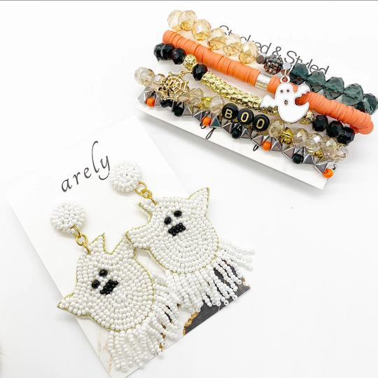 Halloween Bracelet Sets, Jewelry, Spider Ghost Boo, Happy Halloween, Holiday Jewelry
