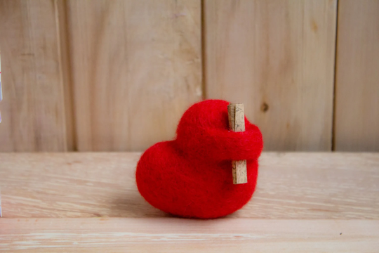 Needle Felted Heart Valentines Day Gift, Wool Love Romantic Gift Home Decor, With Message Personalized For Her Him