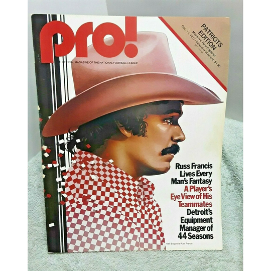 Vintage 1977 Pro New England Patriots Edition Miami Dolphins Russ Francis