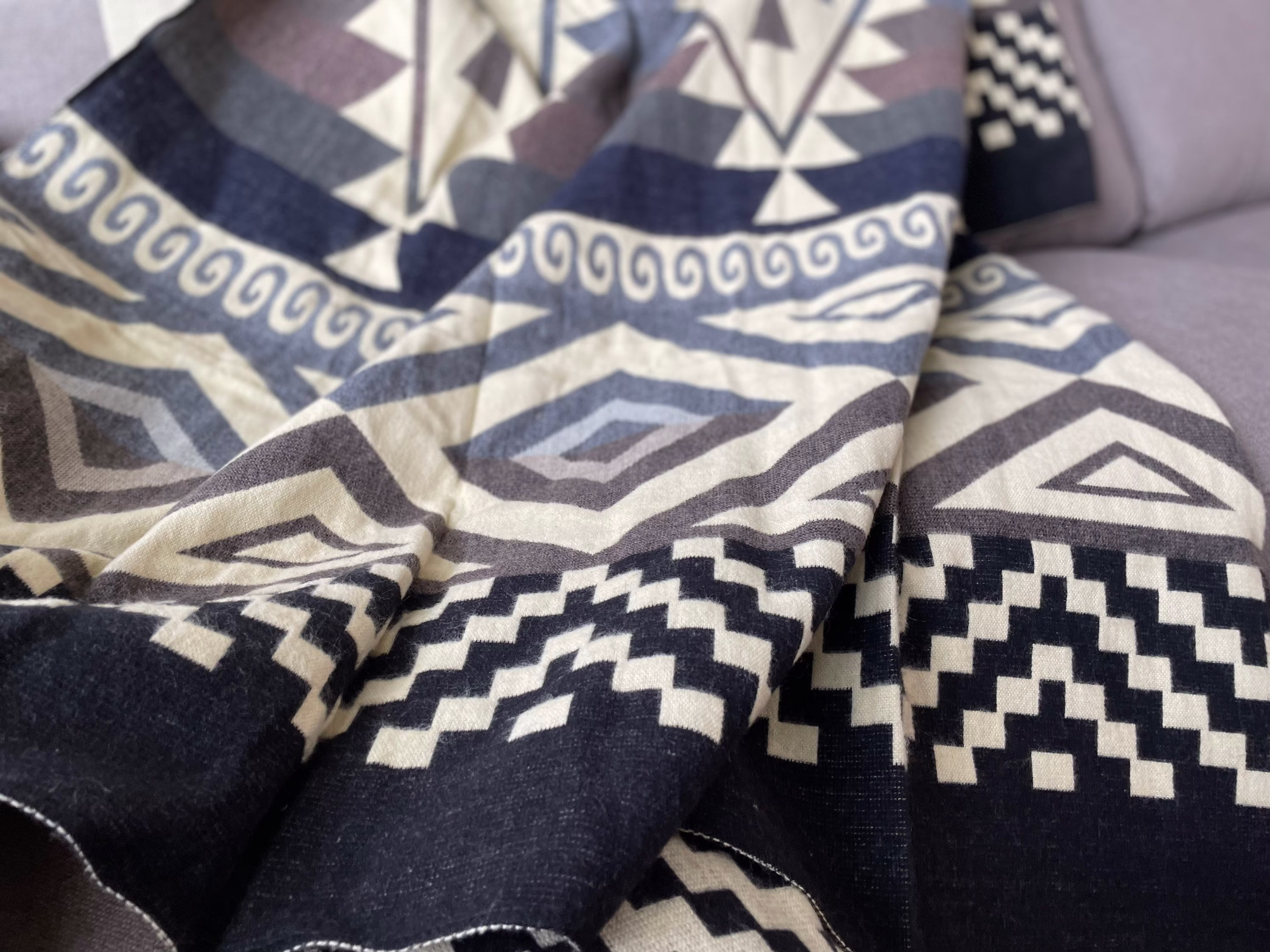 Alpaca Wool Blanket Blend | Mother's Day Gift Idea Native Throw Unique Washable Cozy Queen Size