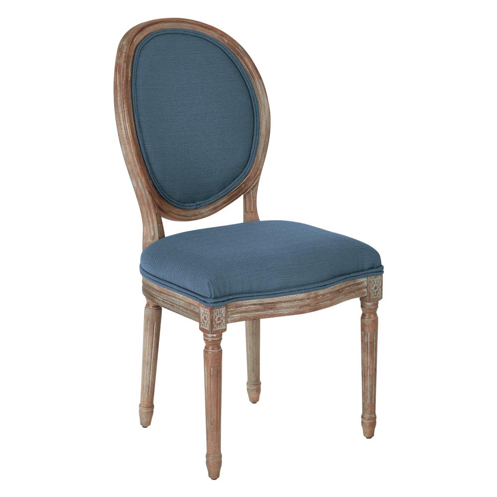 OSP Home Furnishings Contemporary/Modern Polyester/Polyester Blend Dining Side Chair (Wood Frame) in Blue | LLA-K14