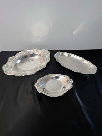 3 Silver Plated Trays, Towle 4047, International Company