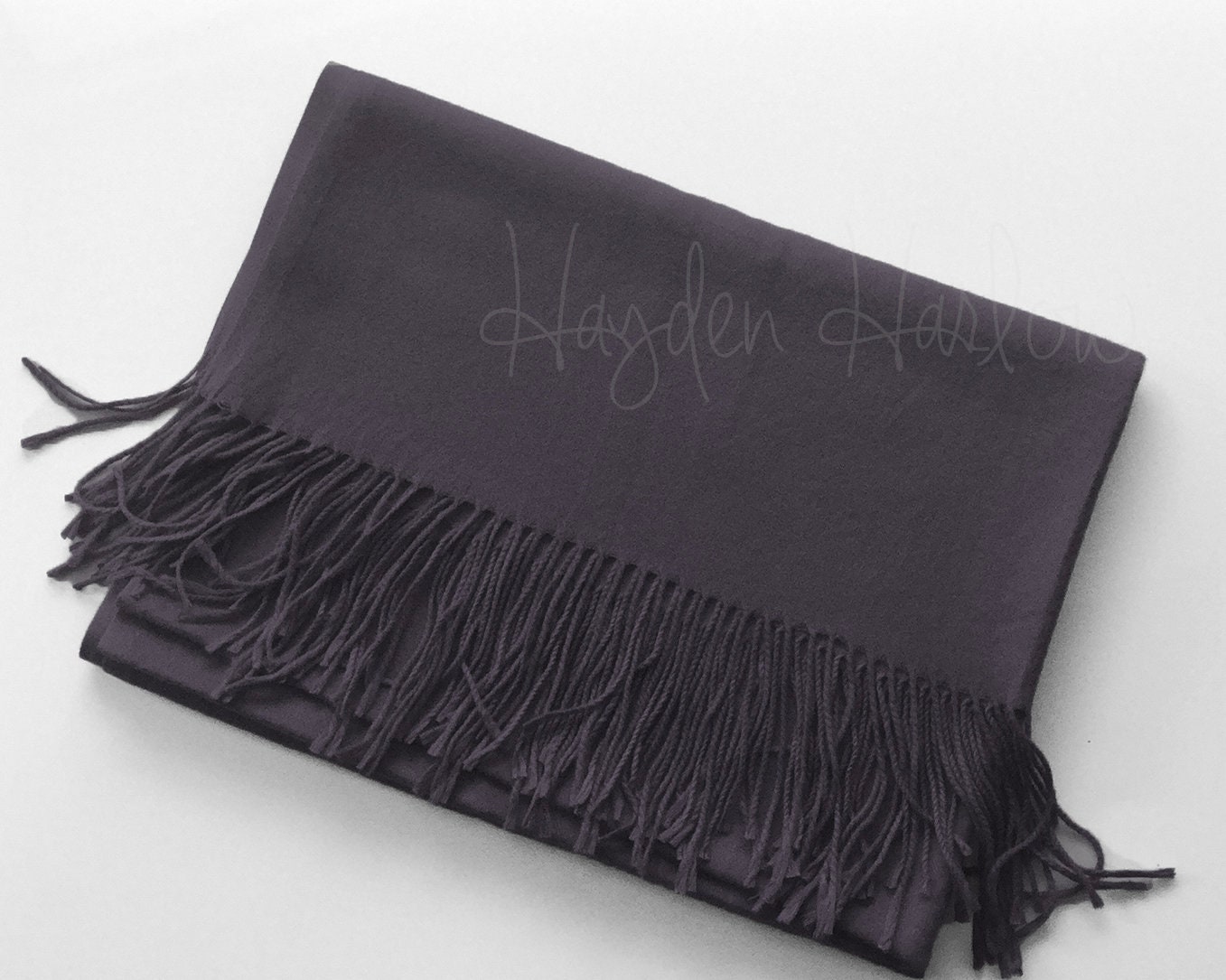 Warm Winter Wool Blend Pashmina Shawl Charcoal Bridesmaid Gift, Wedding Favor, Bridal Party Gift - Monogrammable Sorority
