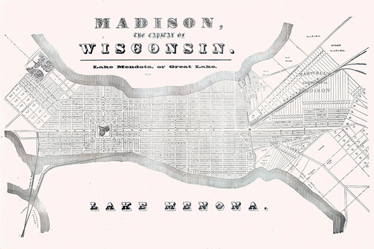 1857 Map Of Madison Wisconsin Lake Menona