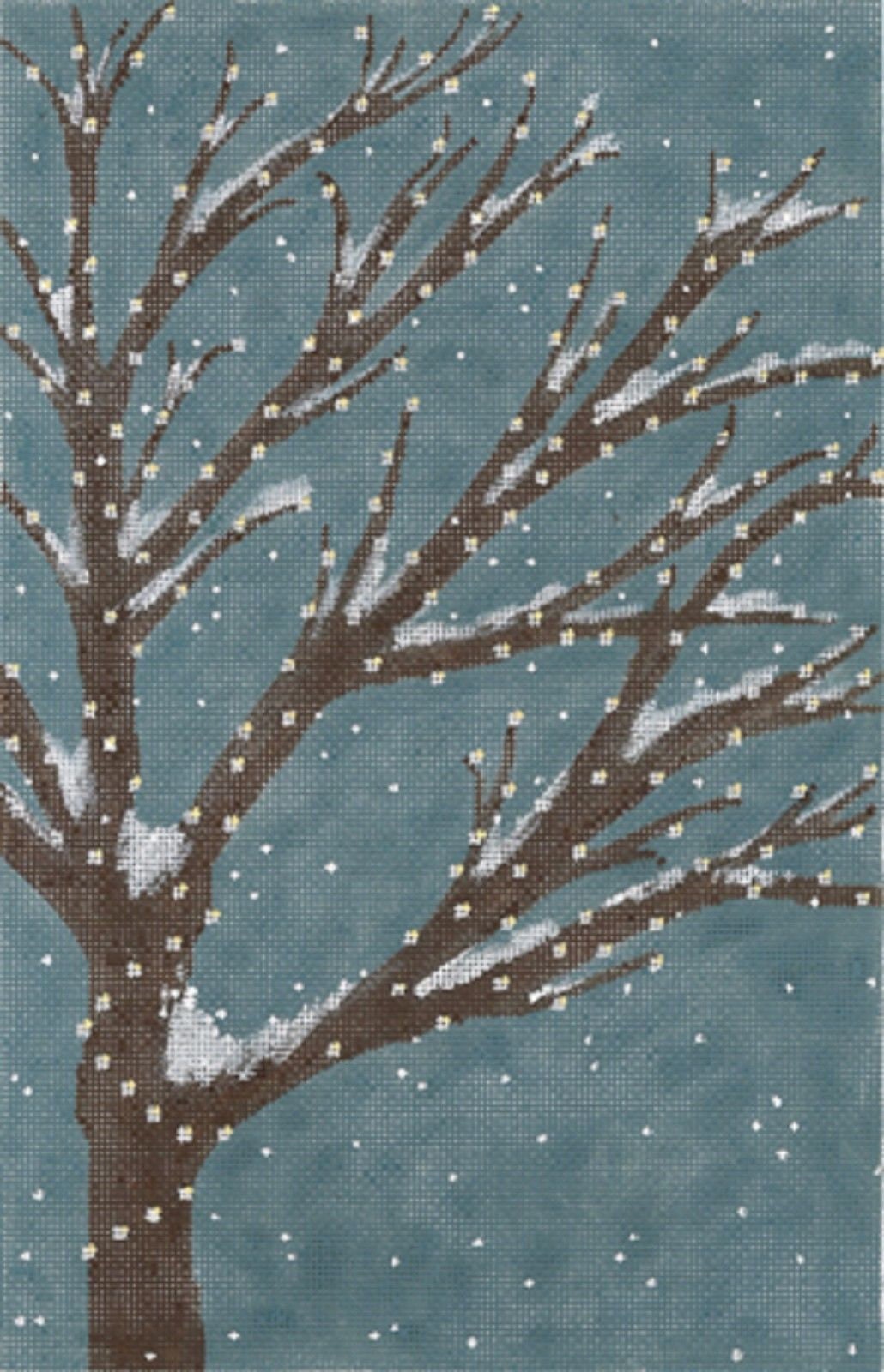Needlepoint Handpainted Machelle Somerville Evening in December 14x9 -Free Us Shipping