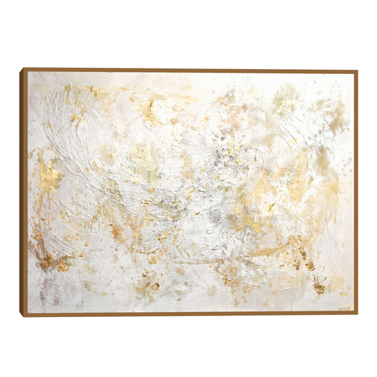 Whiteflex by Osnat Tzadok Framed Canvas Wall Art: White/Gold - Oversized by World Market