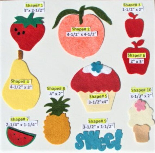 Die Cut Felt Flats-Food Wool Blend U Choose Shape, Color, & Quanitity For Applique, Sewing, Crafts - Board 44