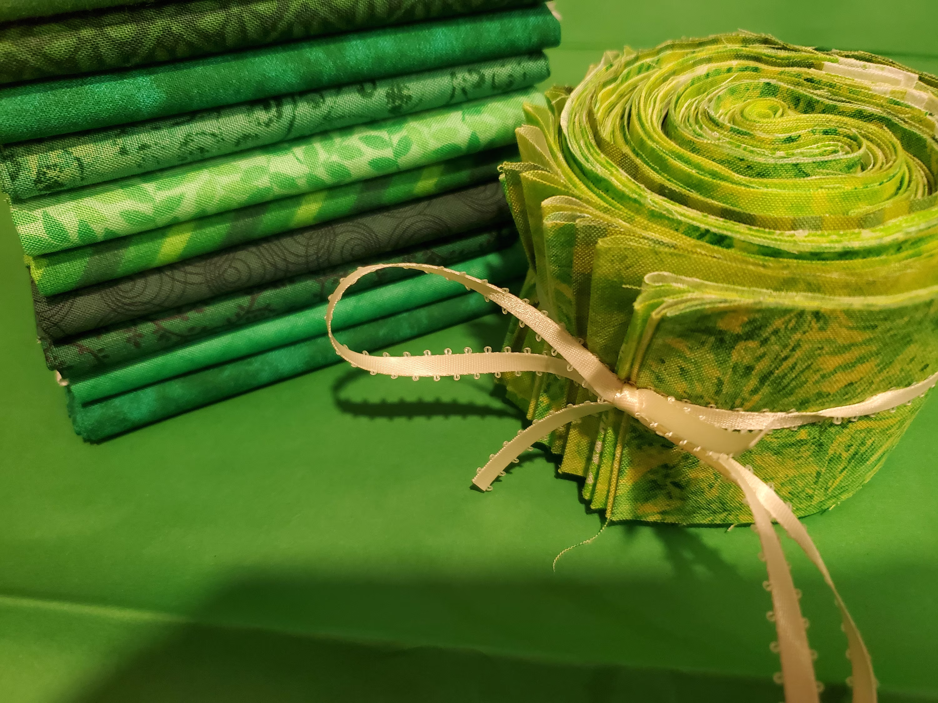 Green/Lime Tonal Blender Fabrics 100% Cotton Assorted For Quilting Choose Fat Quarters, 2 1/2" Strips, Jelly Roll, Charm Pack, Layer Cake