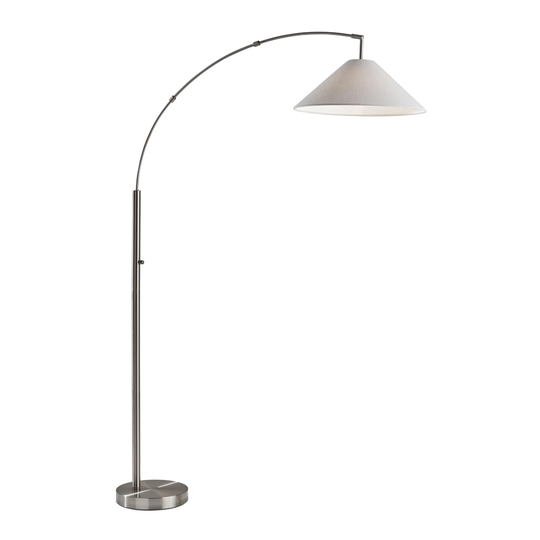 Metal Cone Shade Adjustable Braxton Arc Floor Lamp: Metallic by World Market