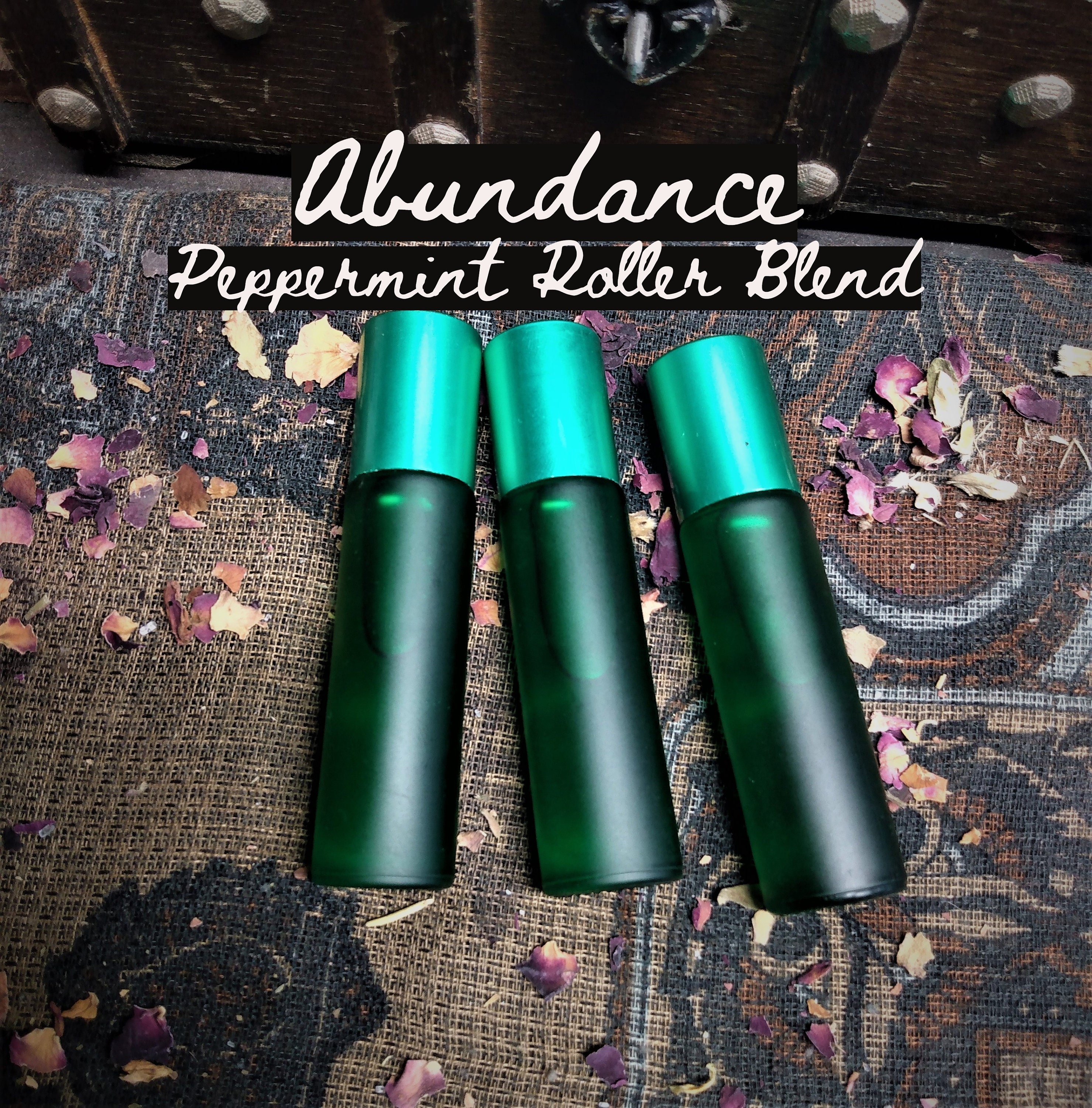 Abundance Roller Blend/Attraction Ritual Oils Peppermint Oil Grapeseed Carrier 5 Or 10 Ml