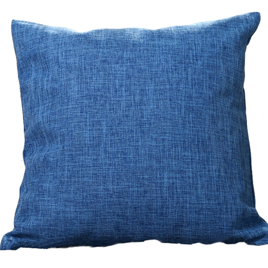 Polyester/Linen Blend Cushion Cover Pillow Case Pack of 2, 4 Different Sizes(Double Sides)(Without Inserts) - blue, 18"