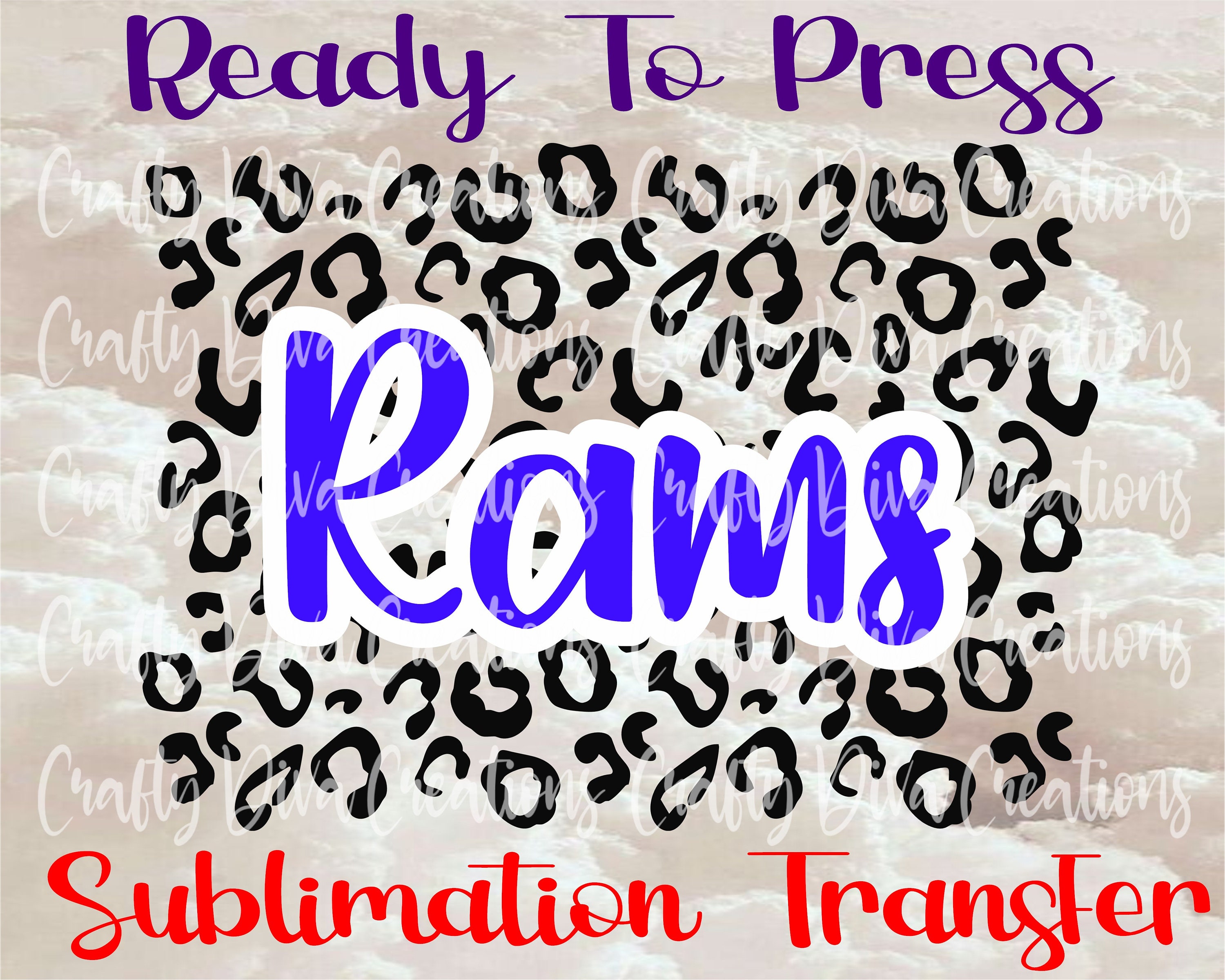 Rams-Ready To Press Sublimation Transfer/ Full Color Transfer/Heat Football