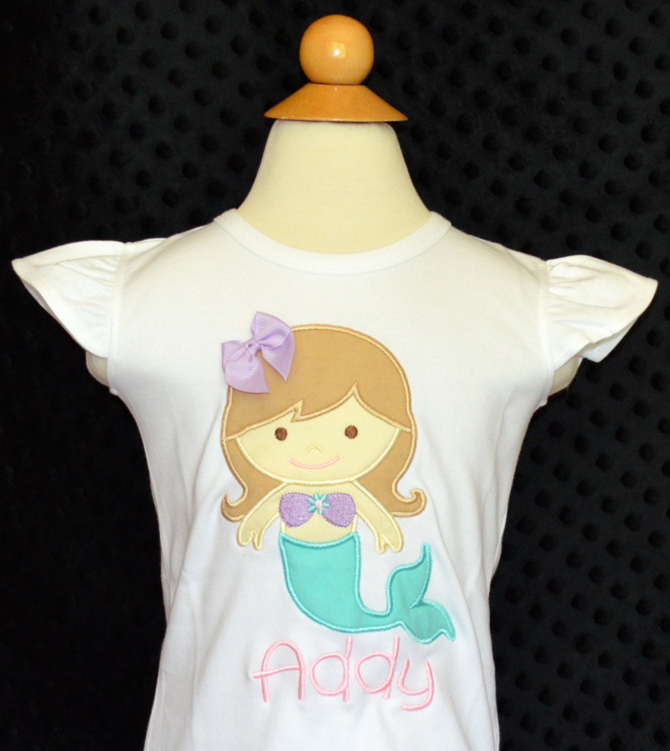 Personalized Mermaid Applique Shirt Or Bodysuit Girl