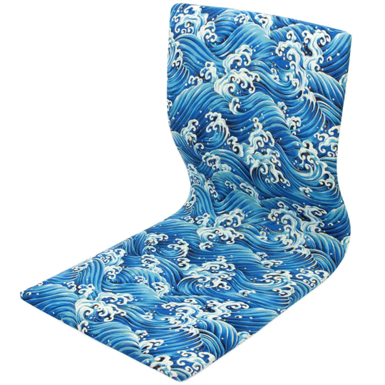 Red Lantern Tatami Meditation Asian Blue Blend Contemporary Accent Chair | TM-CHAIR-WAVE