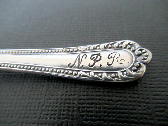Northern Pacific Railroad Cocktail Fork, Antique Rare Victorian Npr Silverplate Collectible Flatware Winthrop 1896 By Gorham Silver