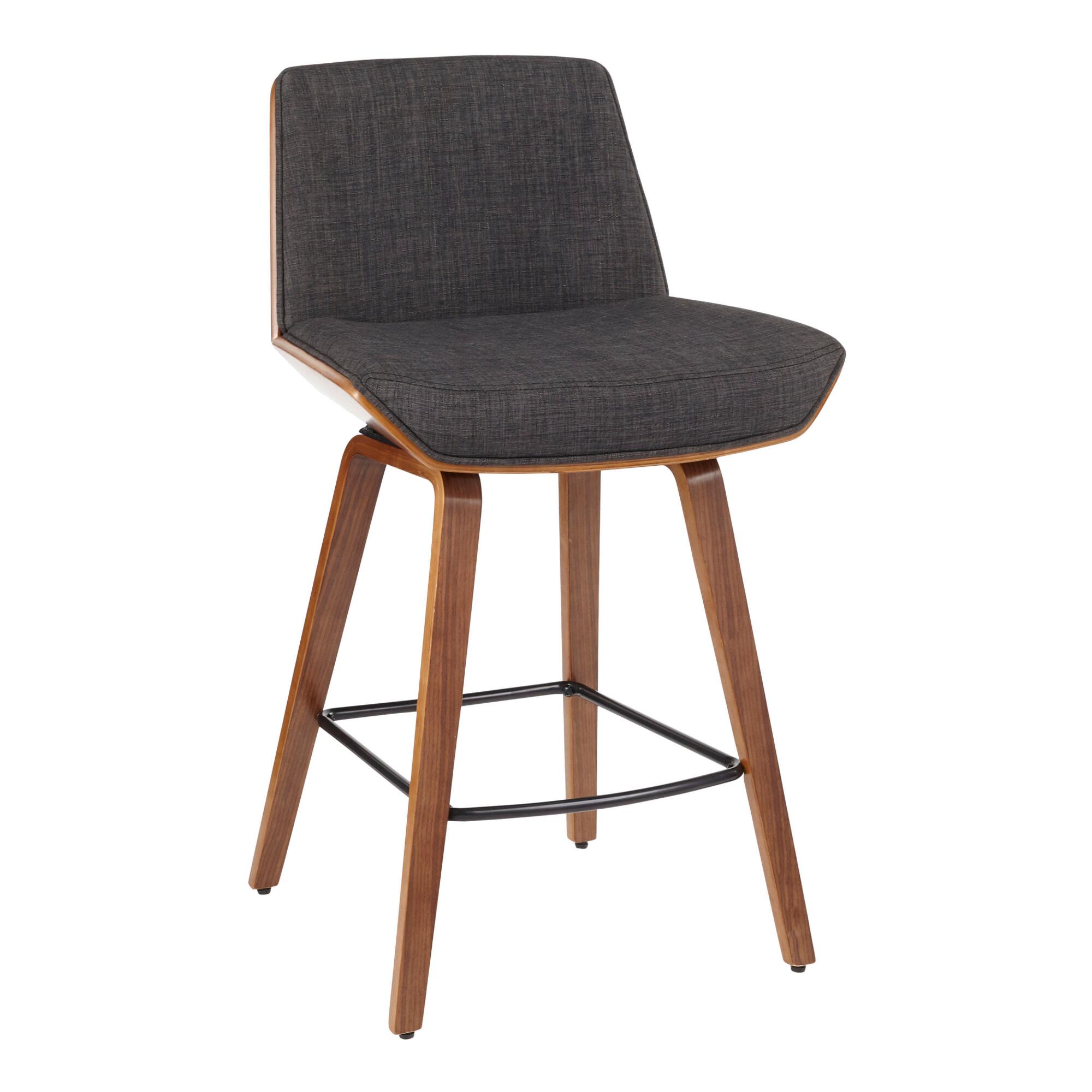 Mid Century Joel Upholstered Counter Stool: Gray by World Market