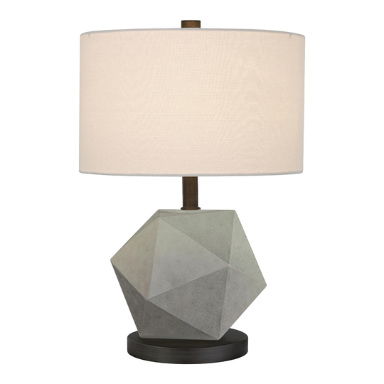 Geometric Concrete Twila Table Lamp: Gray -