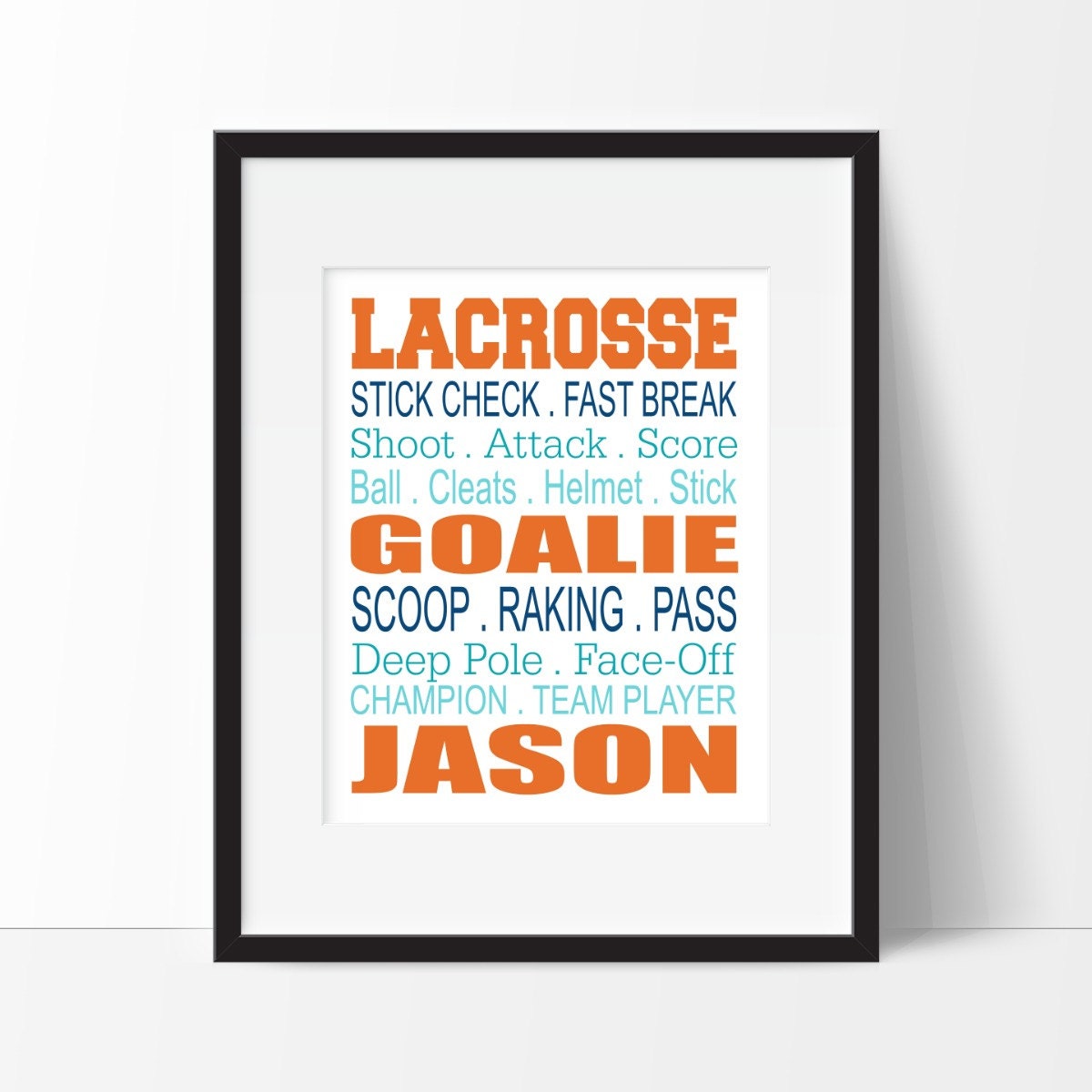 Lacrosse Gift Under 10 - Boys Print Bedroom Decor Boy Sports Teen Room Kid