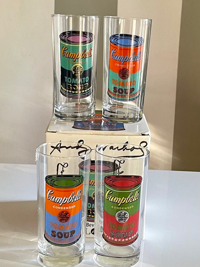Vintage Warhol Tomato Soup Glasses
