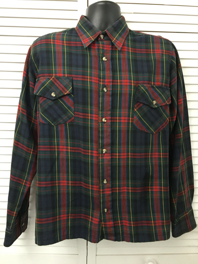 Vintage Woolrich Cotton Wool Blend Red Plaid Long Sleeve Shirt Preppy Unisex Classic 40 60 Washable 52 C