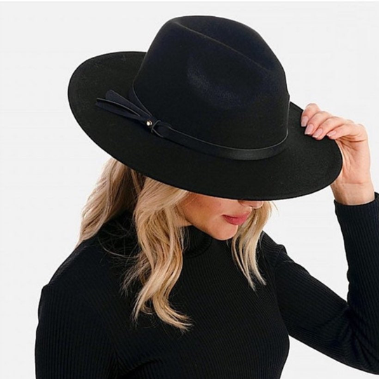 Black Wide Brim Hat Fedora Wool Blend Felt Panama Boho Chic For Parties Vacation Shopping Festival Etsy Best Seller Gift Her Women Unisex