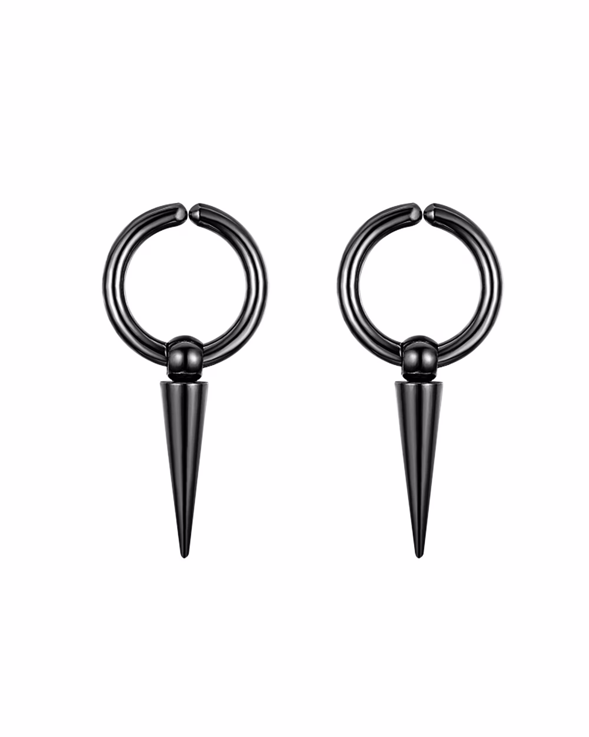 Non Pierced Large Spike Hoop Earrings